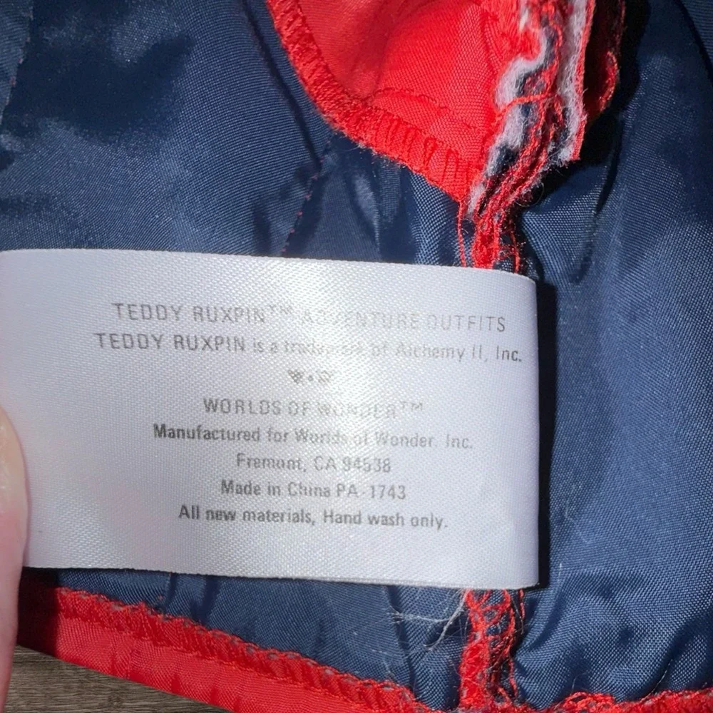 Vintage teddy Ruxpin red puffer vest 1980s